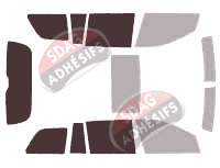 Gabarit vitrage - kit 3/4 arrière - Mercedes-Benz Classe GL (1) 5 portes (2006 - 2013)
