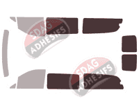 Gabarit vitrage - kit 3/4 arrière - Mercedes-Benz Classe V / EQV (2) Extra Long 6 portes (depuis 2014)