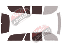 Gabarit vitrage - kit 3/4 arrière - Mercedes-Benz Classe E (2) Break 5 portes (1996 - 2003)