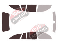 Gabarit vitrage - kit 3/4 arrière - Mercedes-Benz Classe E (3) Break 5 portes (2003 - 2009)
