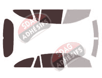 Gabarit vitrage - kit 3/4 arrière - Mercedes-Benz Classe R Long 5 portes (2005 - 2013)