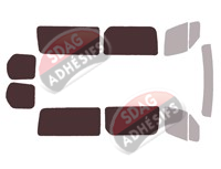 Gabarit vitrage - kit 3/4 arrière - Mercedes-Benz Sprinter (3) Moyen 5 portes (depuis 2019)