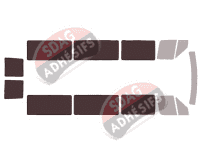 Gabarit vitrage - kit 3/4 arrière - Mercedes-Benz Sprinter (1) Long 5 portes (1995 - 2006)