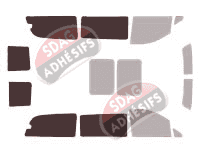 Gabarit vitrage - kit 3/4 arrière - Mercedes-Benz Viano (1) Long 5 portes (2003 - 2015)