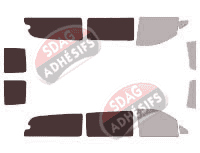 Gabarit vitrage - kit 3/4 arrière - Mercedes-Benz Vito / EQV (2) Extra Long 5 portes (2003 - 2014)