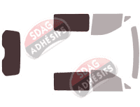 Gabarit vitrage - kit 3/4 arrière - Mercedes-Benz Vito / EQV (3) Mixto Utilitaire 5 portes (depuis 2014)