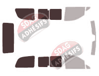 Gabarit vitrage - kit 3/4 arrière - Mercedes-Benz Viano (1) Compact 4 portes (2003 - 2015) Gabarit vitrage - kit 3/4 arrière - Mercedes-Benz Viano (1) Compact 4 portes (2003 - 2015)