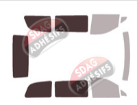 Gabarit vitrage - kit 3/4 arrière - Mercedes-Benz Vito / EQV (2) Compact 5 portes (2003 - 2014) Gabarit vitrage - kit 3/4 arrière - Mercedes-Benz Vito / EQV (2) Compact 5 portes (2003 - 2014)