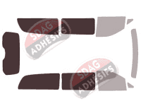 Gabarit vitrage - kit 3/4 arrière - Mercedes-Benz Classe V / EQV (2) Extra Long 5 portes (depuis 2014)