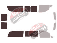 Gabarit vitrage - kit 3/4 arrière - Mercedes-Benz Viano (1) Extra Long 5 portes (2003 - 2015)