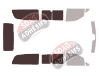 Gabarit vitrage - kit 3/4 arrière - Mercedes-Benz Viano (1) Extra Long 4 portes (2003 - 2015)