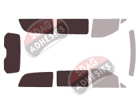 Gabarit vitrage - kit 3/4 arrière - Mercedes-Benz Classe V / EQV (2) Long 4 portes (depuis 2014)