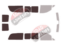 Gabarit vitrage - kit 3/4 arrière - Mercedes-Benz Vito / EQV (2) Long 5 portes (2003 - 2014)