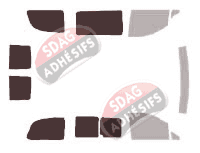 Gabarit vitrage - kit 3/4 arrière - Mercedes-Benz Vito / EQV (2) Compact 5 portes (2003 - 2014) Gabarit vitrage - kit 3/4 arrière - Mercedes-Benz Vito / EQV (2) Compact 5 portes (2003 - 2014)