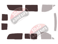 Gabarit vitrage - kit 3/4 arrière - Mercedes-Benz Vito / EQV (2) Extra Long 5 portes (2003 - 2014)