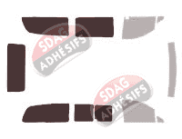 Gabarit vitrage - kit 3/4 arrière - Mercedes-Benz Vito / EQV (2) Extra Long 4 portes (2003 - 2014)