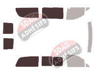 Gabarit vitrage - kit 3/4 arrière - Mercedes-Benz Viano (1) Long 5 portes (2003 - 2015) Gabarit vitrage - kit 3/4 arrière - Mercedes-Benz Viano (1) Long 5 portes (2003 - 2015)