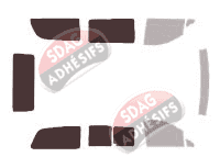 Gabarit vitrage - kit 3/4 arrière - Mercedes-Benz Viano (1) Long 4 portes (2003 - 2015)