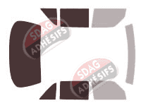 Gabarit vitrage - kit 3/4 arrière - Mercedes-Benz Classe S (1) Berline 4 portes (1979 - 1991)