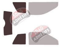 Gabarit vitrage - kit 3/4 arrière - MicroCar M8 3 portes (2011 - 2021)