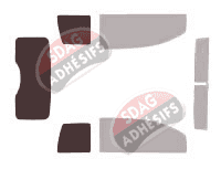 Gabarit vitrage - kit 3/4 arrière - MicroCar MC-1 3 portes (2003 - 2011)
