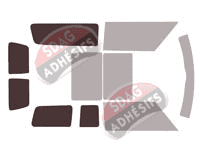 Gabarit vitrage - kit 3/4 arrière - Mini Clubman (1) 2 Portes Arriéres 5 portes (2007 - 2015)