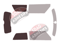 Gabarit vitrage - kit 3/4 arrière - Mini One et  Cooper (3) 3 portes (2014 - 2023)