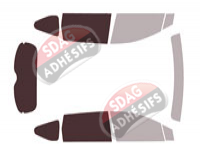Gabarit vitrage - kit 3/4 arrière - Mitsubishi Xpander (1) Cross 5 portes (depuis 2017)
