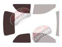 Gabarit vitrage - kit 3/4 arrière - Mitsubishi Colt (4) 3 portes (1992 - 1996)