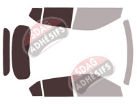 Gabarit vitrage - kit 3/4 arrière - Mitsubishi Eclipse (5) Cross (phase 1) 5 portes (2018 - 2023)