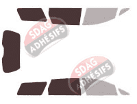 Gabarit vitrage - kit 3/4 arrière - Mitsubishi Grandis (1) Long 5 portes (2003 - 2011)