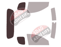 Gabarit vitrage - kit 3/4 arrière - Mitsubishi L200 (5) Club Cab Pick-up 2 portes (2015 - 2023)