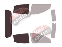 Gabarit vitrage - kit 3/4 arrière - Mitsubishi L200 (5) Double Cabine Pick-up 4 portes (2015 - 2023)
