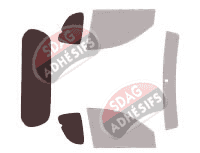 Gabarit vitrage - kit 3/4 arrière - Mitsubishi L200 (4) Club Cab Pick-up 2 portes (2006 - 2015)