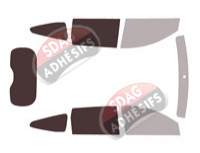 Gabarit vitrage - kit 3/4 arrière - Mitsubishi Pajero Sport (3) 5 portes (depuis 2016)