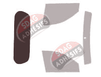 Gabarit vitrage - kit 3/4 arrière - Mitsubishi L200 (4) Simple Cabine Pick-up 2 portes (2006 - 2015)