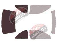Gabarit vitrage - kit 3/4 arrière - Mitsubishi Lancer (5) Coupe 2 portes (1991 - 1996)