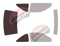 Gabarit vitrage - kit 3/4 arrière - Mitsubishi Lancer (6) Coupe 2 portes (1995 - 2002)