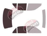 Gabarit vitrage - kit 3/4 arrière - Mitsubishi Lancer (5) Berline 4 portes (1991 - 1996)