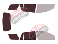 Gabarit vitrage - kit 3/4 arrière - Nissan AD Break 5 portes (2005 - 2021)