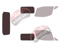 Gabarit vitrage - kit 3/4 arrière - Nissan NV200 (1) Utilitaire 5 portes (2009 - 2021)