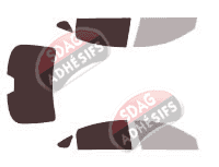 Gabarit vitrage - kit 3/4 arrière - Nissan Bluebird Sylphy Berline 4 portes (2005 - 2012)