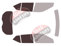 Gabarit vitrage - kit 3/4 arrière - Nissan Kicks (1) 5 portes (2016 - 2024)