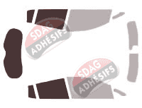 Gabarit vitrage - kit 3/4 arrière - Nissan Leaf (1) 5 portes (2011 - 2018)