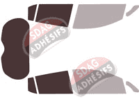 Gabarit vitrage - kit 3/4 arrière - Nissan Leaf (2) 5 portes (2018 - 2026) Gabarit vitrage - kit 3/4 arrière - Nissan Leaf (2) 5 portes (2018 - 2026)