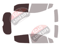 Gabarit vitrage - kit 3/4 arrière - Nissan Micra (5) 5 portes (2016 - 2023)
