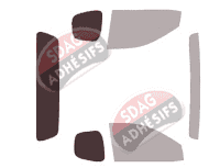 Gabarit vitrage - kit 3/4 arrière - Nissan Navara (4) NP300 Pick-up 2 portes (2015 - 2022)