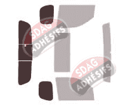 Gabarit vitrage - kit 3/4 arrière - Nissan Frontier (2) Pick-up 2 portes (2005 - 2019)