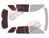 Gabarit vitrage - kit 3/4 arrière - Nissan Pathfinder (5) 5 portes (depuis 2021)