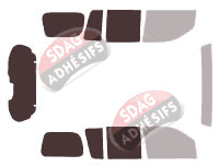 Gabarit vitrage - kit 3/4 arrière - Nissan Pathfinder (3) 5 portes (2005 - 2013)
